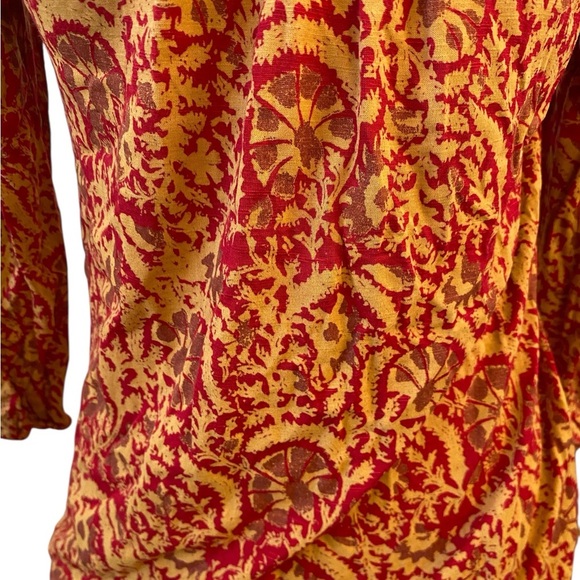 Lucky Brand Womens Boho V-Neck Shirt Blouse - Picture 6 of 7